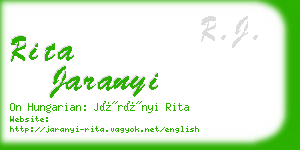 rita jaranyi business card